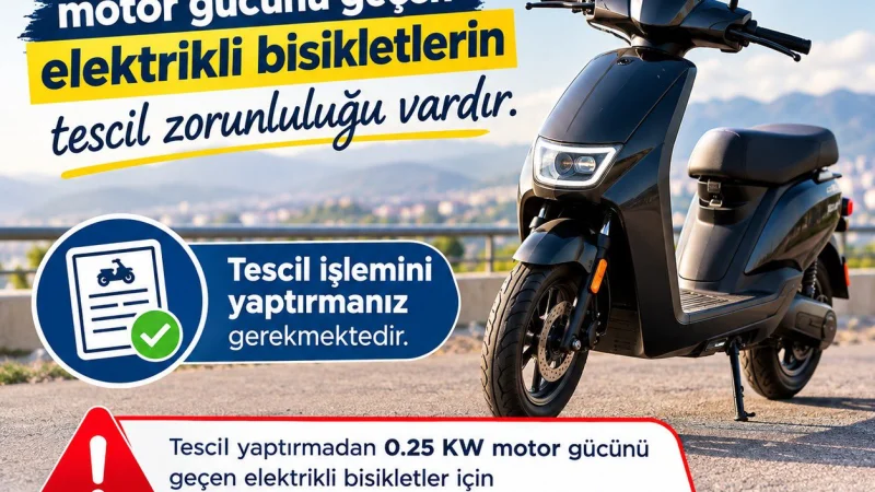 Burdur Emniyet Müdürlüğü'nden elektrikli bisiklet sürücülerine tescil uyarısı
