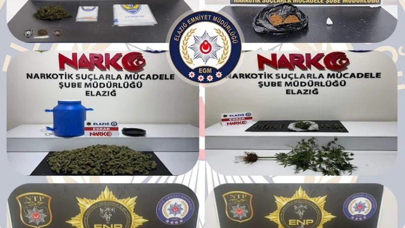 Elazığ'da Narkotik Operasyonu: Rekor Miktarda Ham Madde Ele Geçirildi