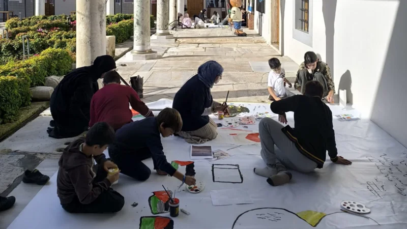 Fatih'te Düzenlenen Filistin Sanat Günleri'nde Ortak Eser Oluşturuldu