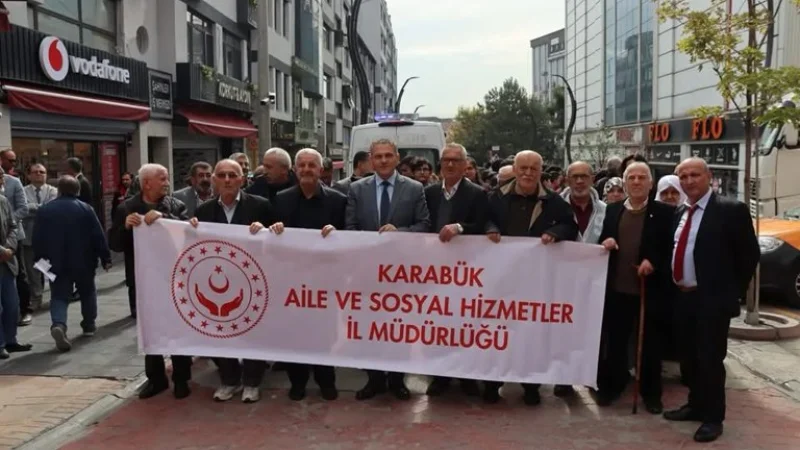 Karabük'te 1 Ekim Dünya Yaşlılar Günü İçin Farkındalık Yürüyüşü