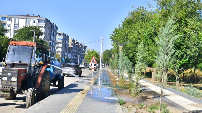 Bismil'de Sanayi Yürüyüş Yolu'nda Ağaçlandırma Çalışmaları Başlatıldı