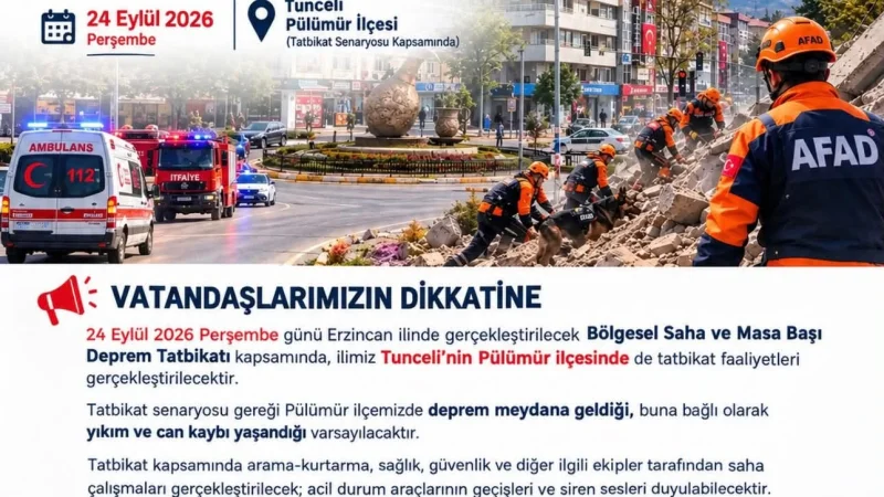 Pülümür'de Gerçeği Aratmayan Bölgesel Deprem Tatbikatı Gerçekleştirilecek