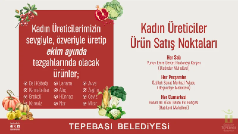 Tepebaşı'nda Kadın Üreticilerin Sonbahar Ürünleri Tüketiciyle Buluşuyor