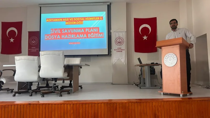 Adıyaman Aile ve Sosyal Hizmetler İl Müdürlüğünden Personele Deprem ve Sivil Savunma Eğitimi