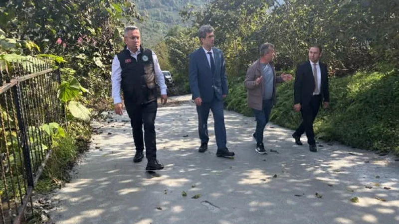 Görele Kaymakamı İbrahim Civelek'ten Gölbaşı Köyü'nde Altyapı İncelemesi