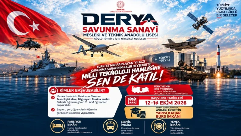 Konya'da Savunma Sanayisine Nitelikli İş Gücü Yetiştirecek Okul İçin Başvurular Başlıyor