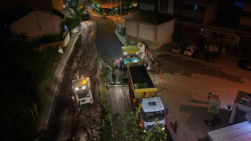 Bursa'da ulaşım ağını güçlendirme çalışmaları: 2. Vatan Caddesi'nde gece mesaisi