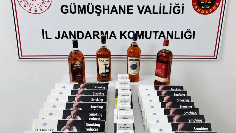 Gümüşhane'de Jandarmadan Kaçakçılık Operasyonu: Sigara ve Alkol Ele Geçirildi