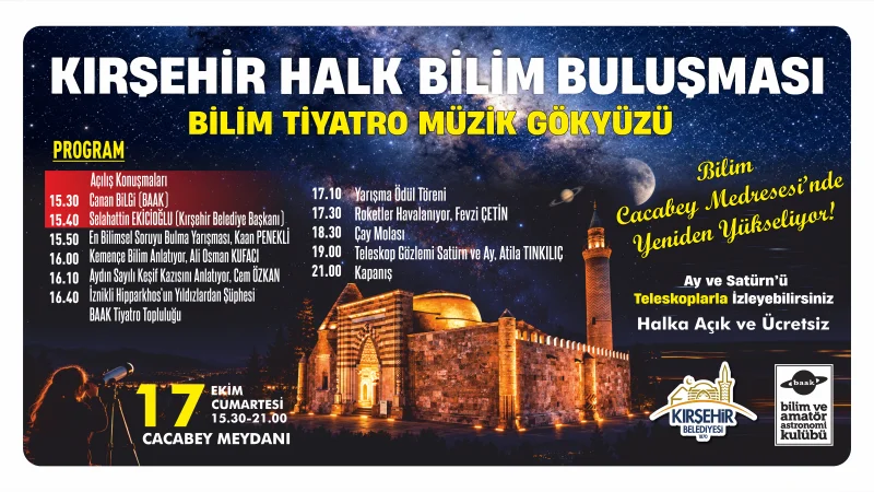 Kırşehir'de Halk-Bilim Buluşması 17 Ekim'de Cacabey Meydanı'nda Gerçekleştirilecek