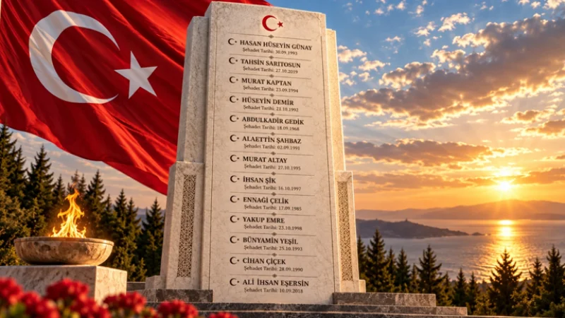 Kocaeli'nin Darıca İlçesinde Şehitler Dualarla Anıldı