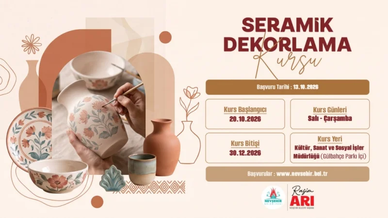 Nevşehir Belediyesi'nden Ücretsiz Seramik Dekorlama Kursu