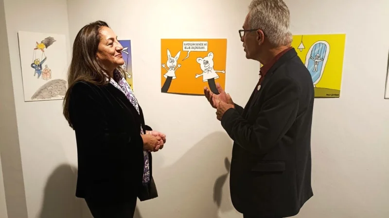 Nilüfer'de Uluslararası Karikatür Sergisi Ziyarete Açıldı