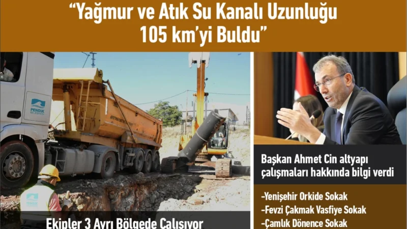 Pendik'te Yağmur Suyu ve Atık Su Kanalı Uzunluğu 105 Kilometreye Ulaştı
