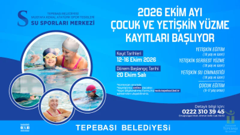 Tepebaşı'nda Yüzme ve Salon Sporları Kursları İçin Kayıt Tarihleri Açıklandı