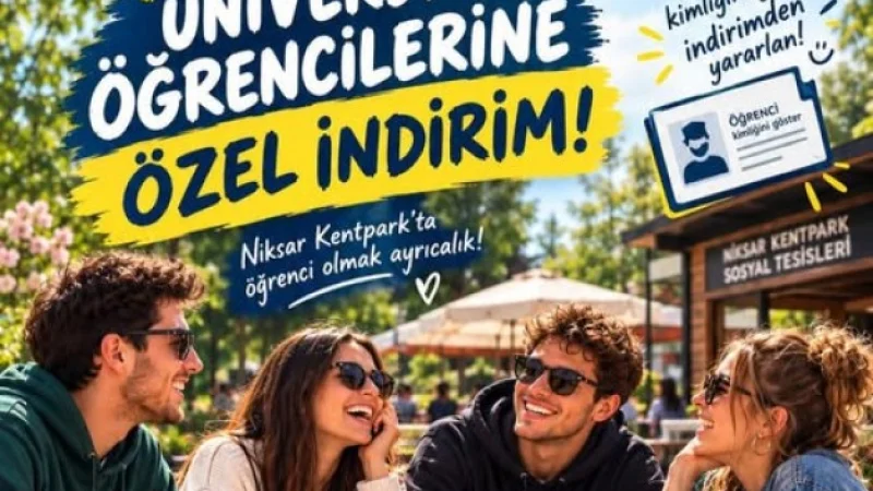 Niksar Belediyesi Kentpark Sosyal Tesisleri'nden Üniversitelilere Özel İndirim