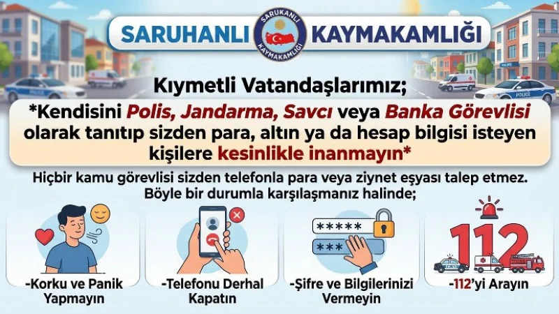 Saruhanlı Kaymakamlığı'ndan Telefon Dolandırıcılığı Uyarısı