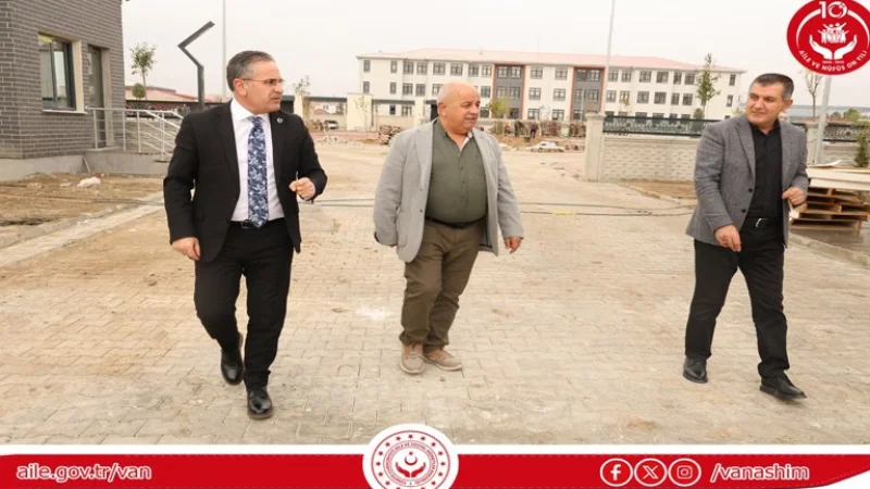 Van'da Yapımı Süren Sosyal Hizmet Kampüsü İnşaatında İnceleme Yapıldı