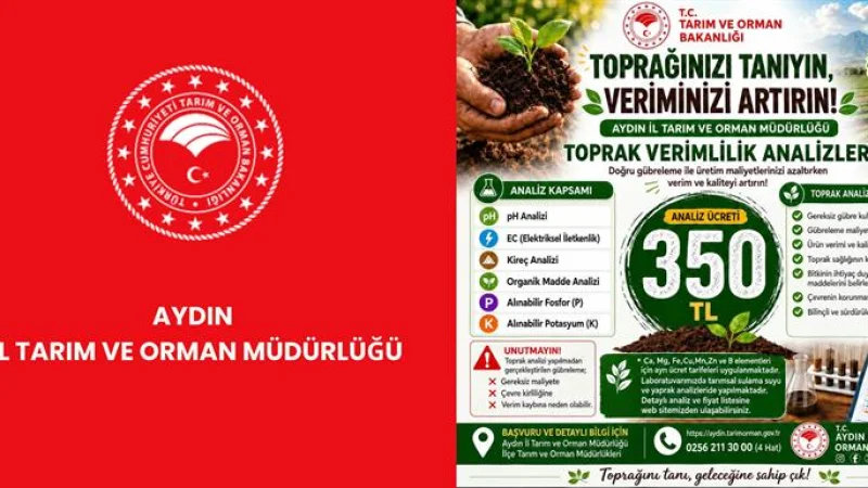Aydın'da Toprak Analiz Ücretlerinde İndirim: 350 TL'ye Düşürüldü