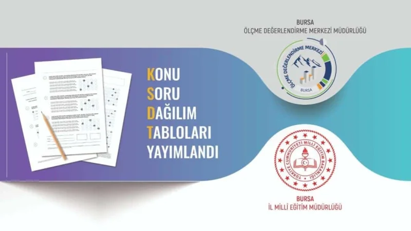 Bursa'da 2026-2027 Eğitim Yılı 1. Dönem Konu Soru Dağılım Tabloları Belirlendi
