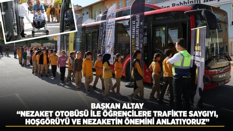 Konya'da 'Nezaket Otobüsü' İle Öğrencilere Trafik Bilinci Aşılanıyor