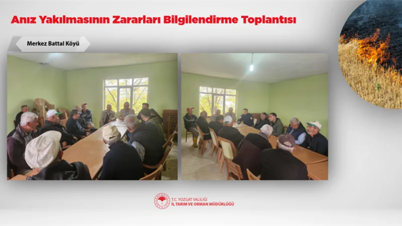 Yozgat'ta Çiftçilere Anız Yakmanın Zararları Anlatıldı