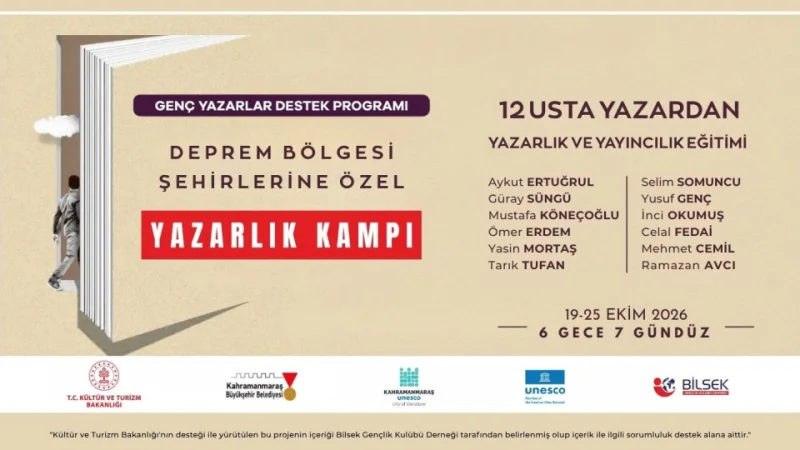 Kahramanmaraş'ta Düzenlenecek Yazarlık Kampı Genç Yazarları Ağırlayacak