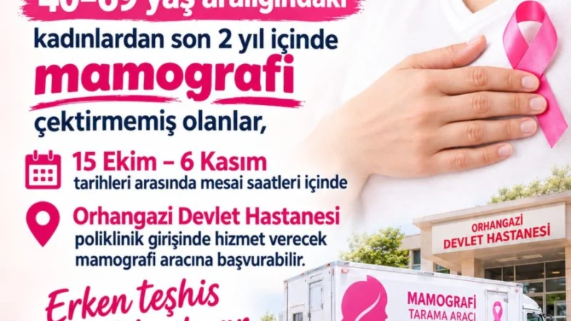 Orhangazi'de Kadınlara Yönelik Ücretsiz Mamografi Taraması Başlatıldı