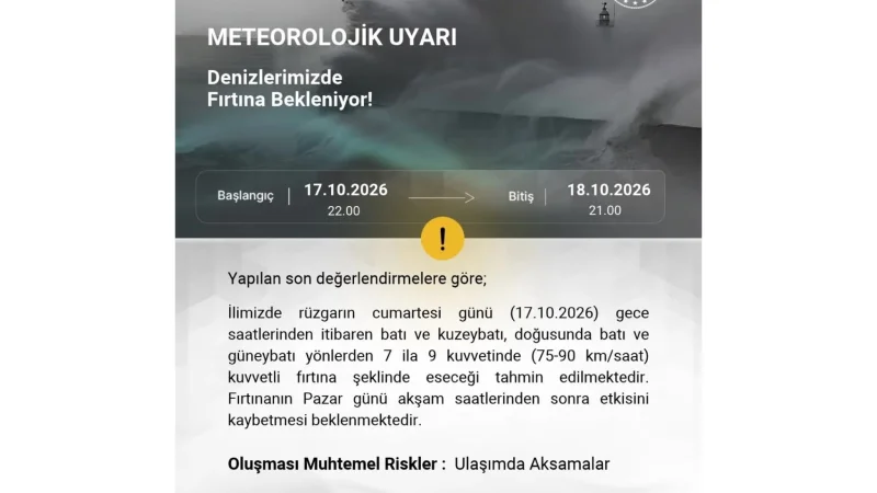 Zonguldak Valiliği'nden Denizler İçin Kuvvetli Fırtına Uyarısı