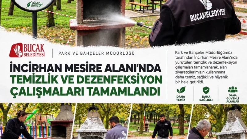 Bucak'ta İncirhan Mesire Alanı'nda Temizlik Çalışmaları Tamamlandı