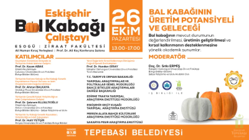 Eskişehir'de Bal Kabağı Panayırı ve Türkiye'nin İlk Çalıştayı Düzenlenecek