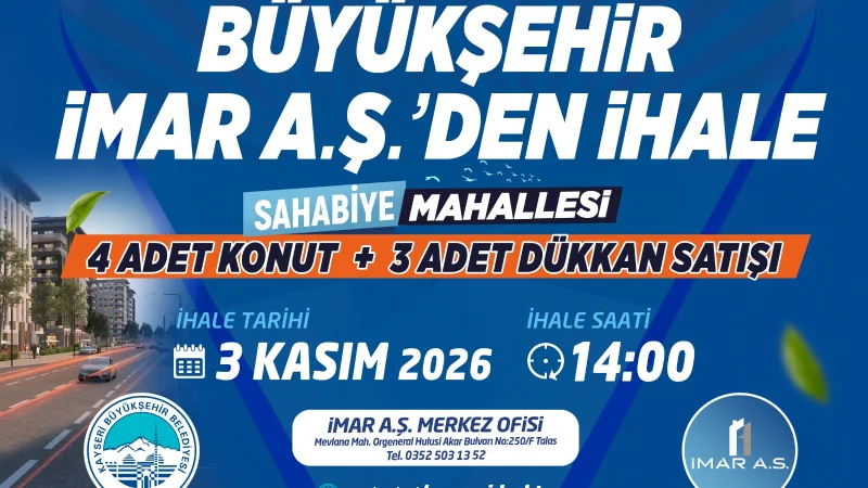 Kayseri Büyükşehir Belediyesi İmar A.Ş. 7 Taşınmazı Satışa Çıkarıyor