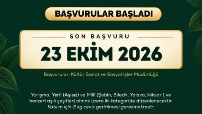 Niksar'da Altın Ceviz Yarışması İçin Geri Sayım Başladı