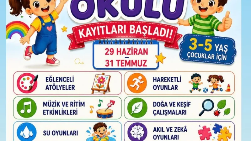 Ayvacık Belediyesi Ümmühan Hatun Gündüz Bakımevi'nde Yaz Okulu Kayıtları Başladı