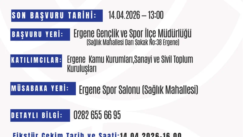 Ergene'de 19 Mayıs Voleybol Turnuvası İçin Başvurular Başladı