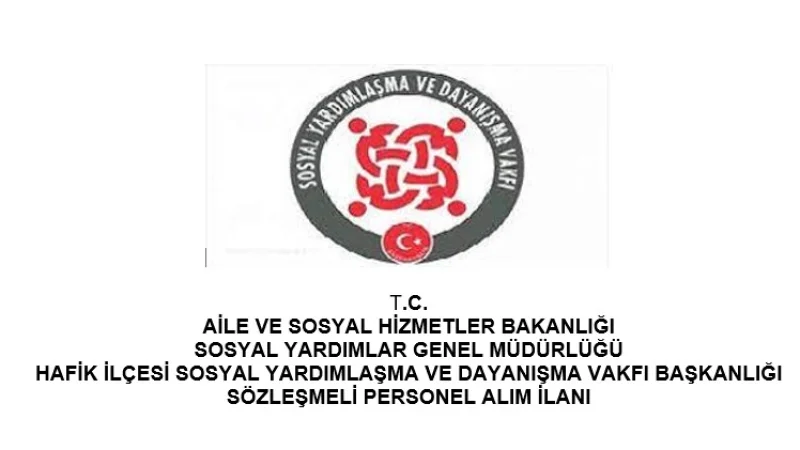 Hafik Kaymakamlığı SYDV Sözleşmeli Personel Alımı Yapacak