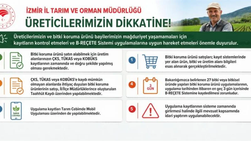 İzmir İl Tarım ve Orman Müdürlüğü'nden Üreticilere Kritik Kayıt Uyarısı