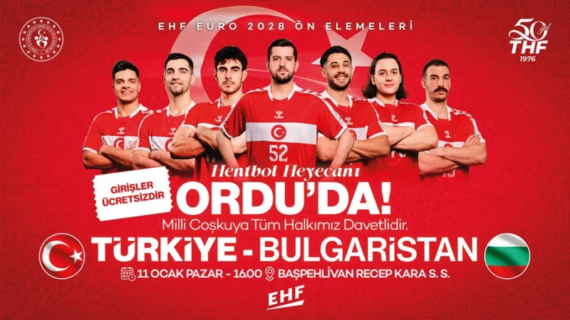 Ordu, Türkiye-Bulgaristan Hentbol Milli Maçına Ev Sahipliği Yapacak