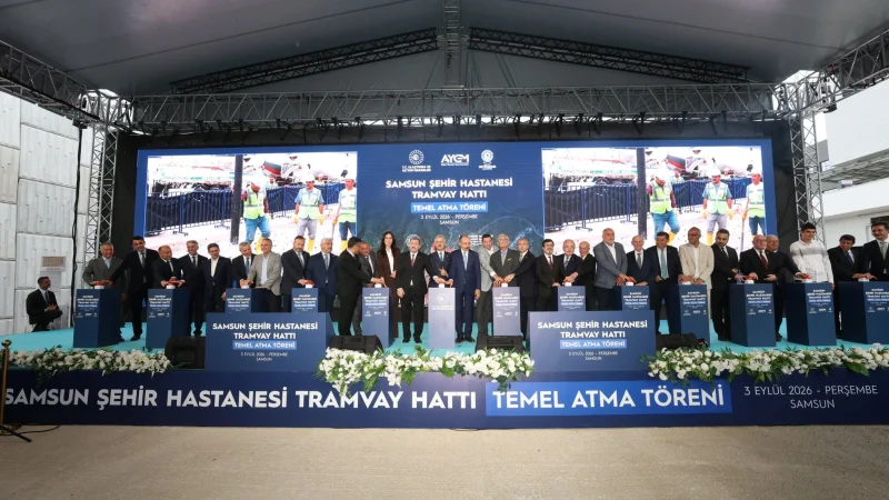 Samsun Şehir Hastanesi Tramvay Hattı'nın Temeli Atıldı