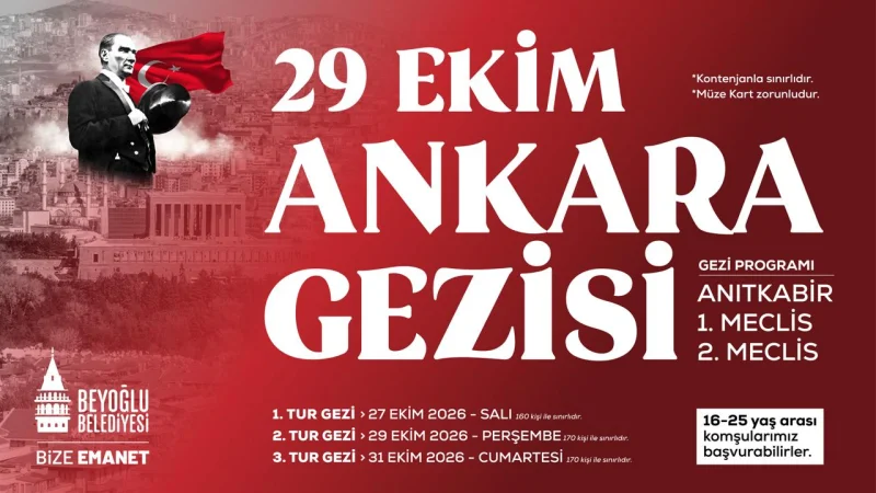 Beyoğlu Belediyesi'nden gençlere 29 Ekim'de Ankara gezisi