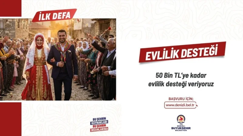 Denizli'de Kırsaldaki Gençlere 50 Bin TL'lik Evlilik Desteği Sürüyor