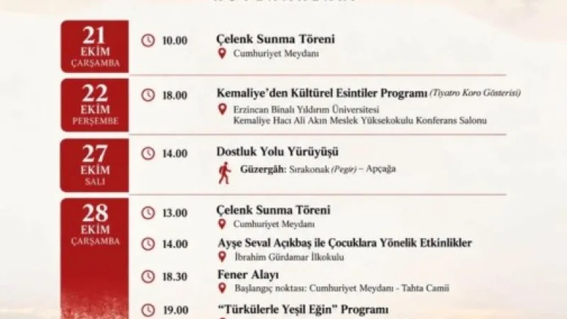 Erzincan'ın Kemaliye İlçesinde İsim Günü ve Cumhuriyet Coşkusu Başladı