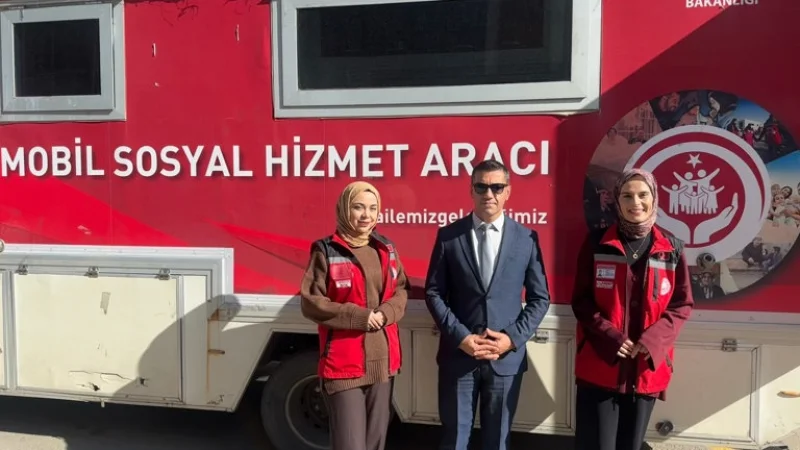 Gümüşhane'de Mobil Sosyal Hizmet Aracı ile Kelkit'te Saha Çalışması Yürütüldü
