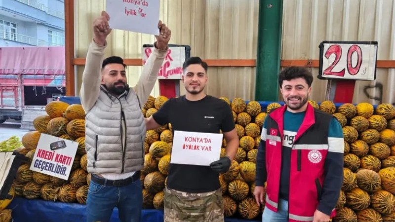 Konya'da Semt Pazarlarında 'İyilik Var' Farkındalık Çalışması