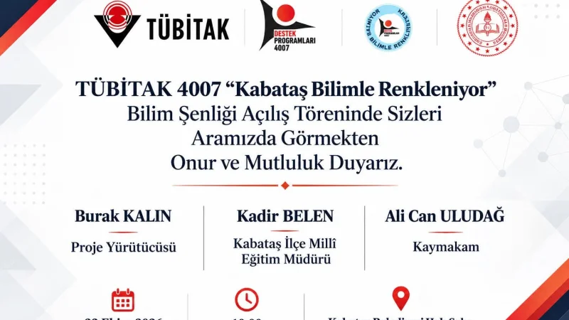Ordu Kabataş'ta İlk TÜBİTAK 4007 Bilim Şenliği Kapılarını Açıyor