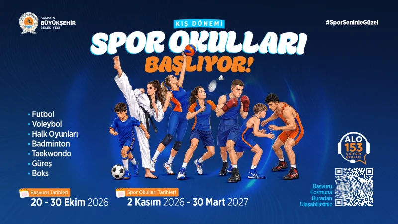 Samsun'da Kış Spor Okulları Başvuruları Başladı