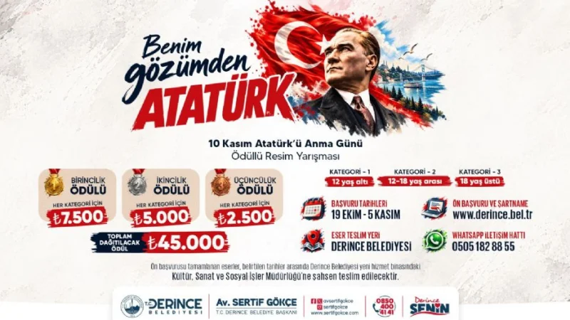 Derince'de 'Benim Gözümden Atatürk' Konulu Resim Yarışması Başladı