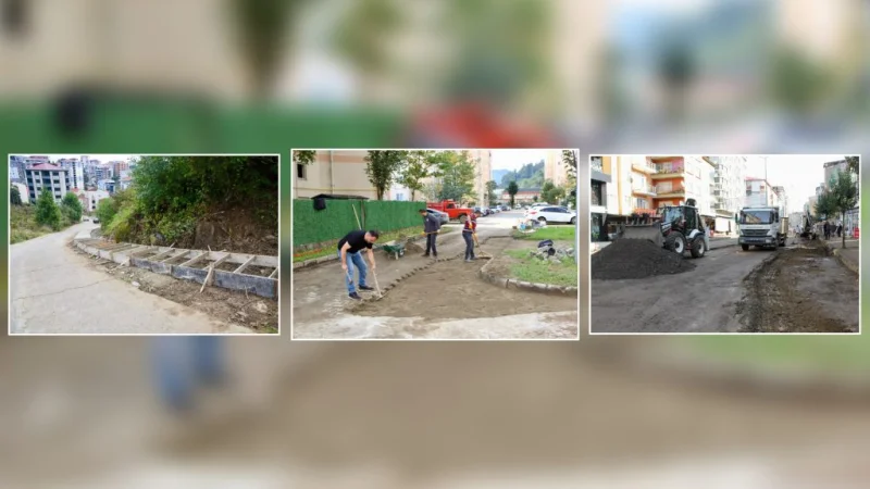 Giresun'da Mahallelerde Altyapı ve Üstyapı Çalışmaları Sürüyor