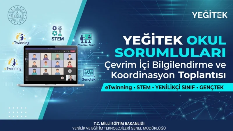Gümüşhane'de YEĞİTEK Okul Sorumlularıyla Çevrim İçi Koordinasyon Toplantısı Düzenlendi