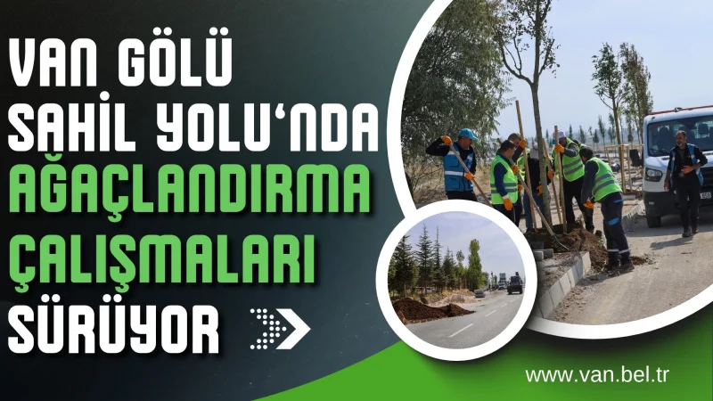 Van Gölü Sahil Yolu'nda Ağaçlandırma Çalışmaları Devam Ediyor