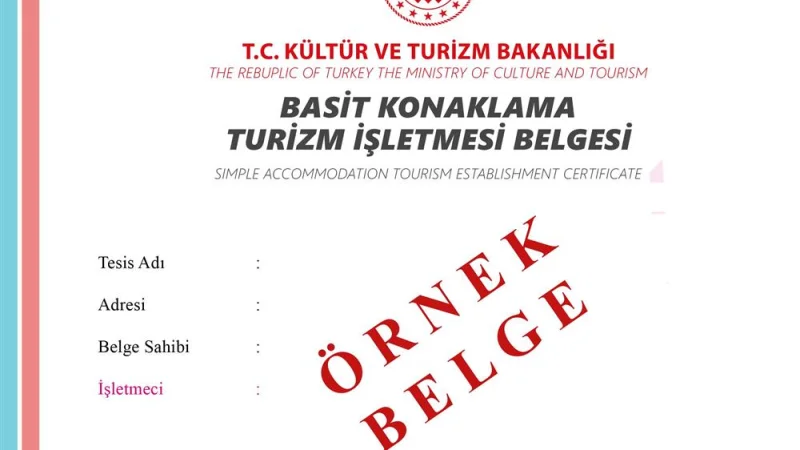 Yozgat'taki Konaklama Tesisleri İçin Belgelendirme Uyarısı